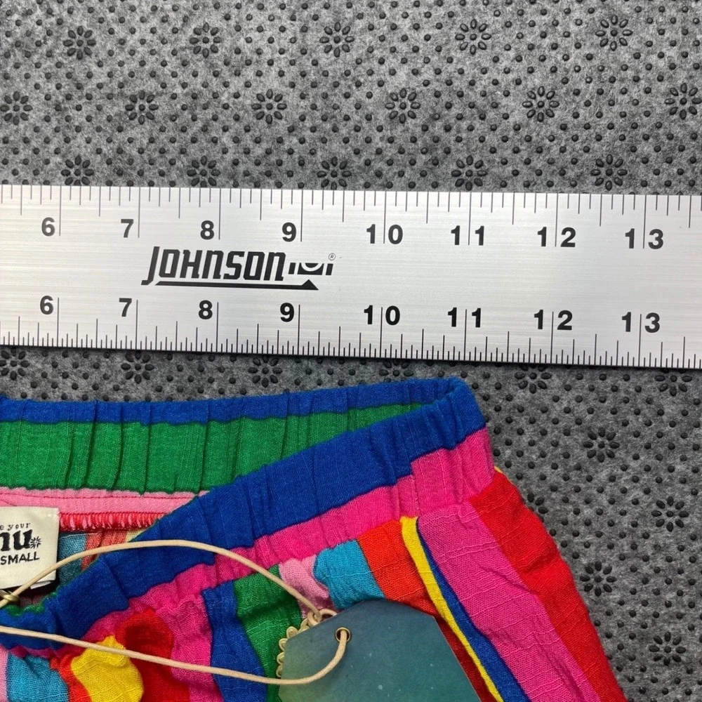 NEW Show Me Your Mumu Rainbow Stripe‎ Wide Leg Rayon Pants Elastic Waist XS NWT